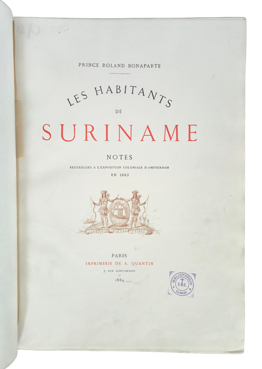 The visual splendour of an unequal encounter; author Prince Roland Bonaparte’s copy?