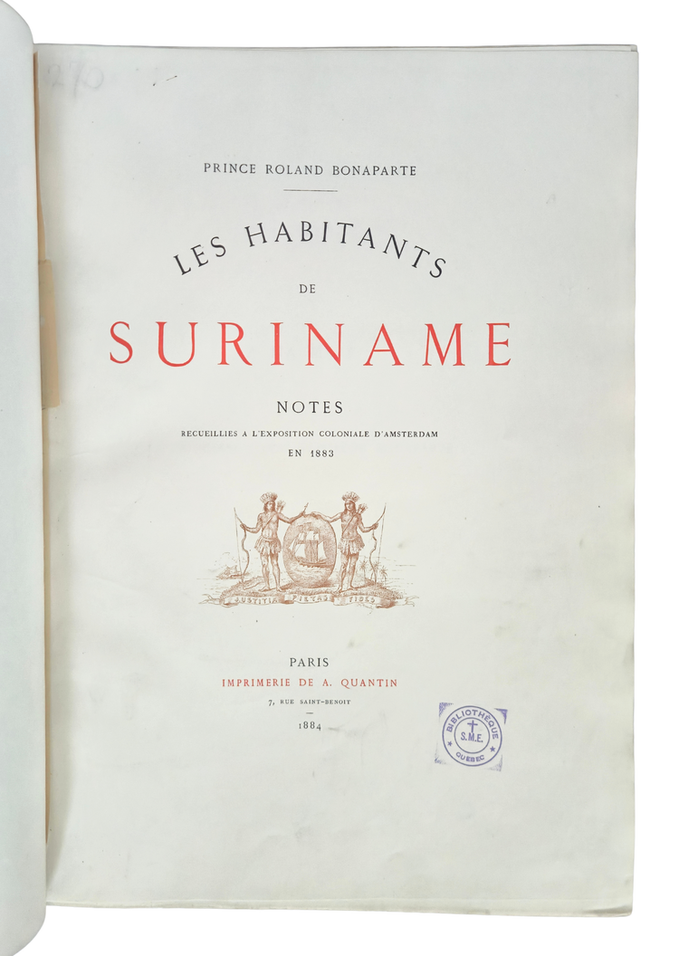 The visual splendour of an unequal encounter; author Prince Roland Bonaparte’s copy?