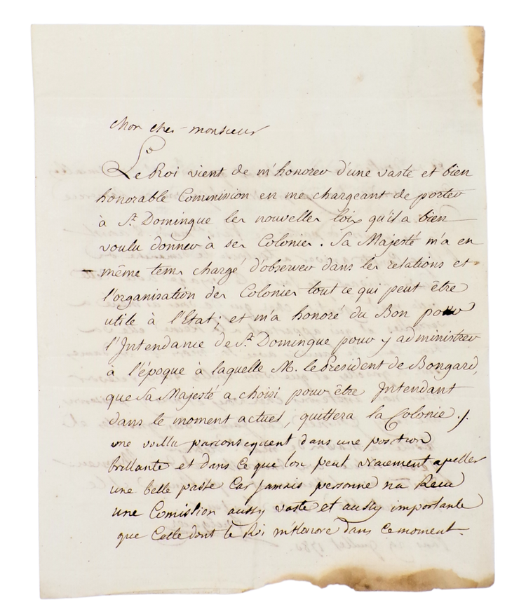 Foulquier, Autograph letter signed, 1780.