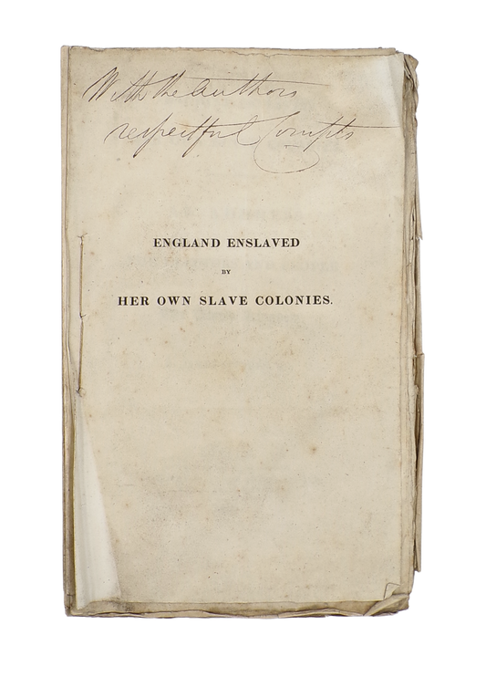 Abolitionist pamphlet, inscribed by the author
