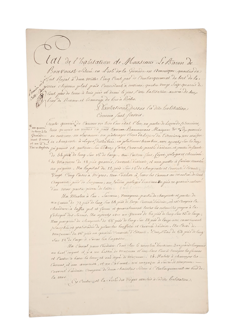 Inventory of the Governor’s plantation estate