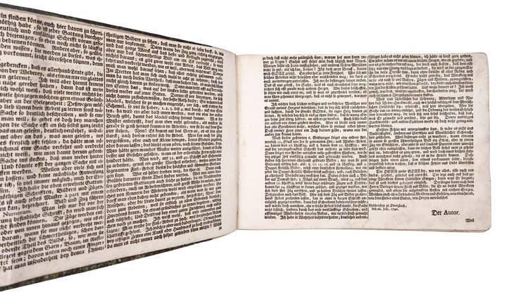 Rare 18th-century weaving pattern book with 72 full-page designs