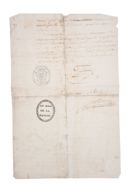 Signed by Sonthonax at the start of the Haitian Revolution