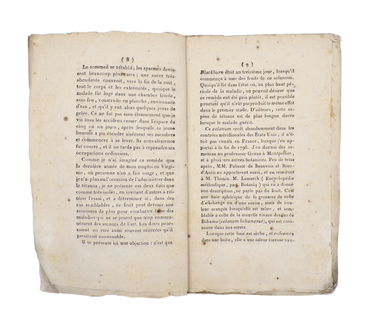 Rare treatise on tetanus in America, inscribed by the author