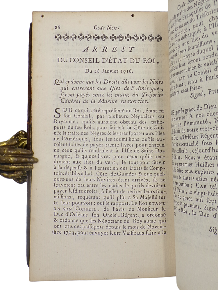 Code Noir, 1765.