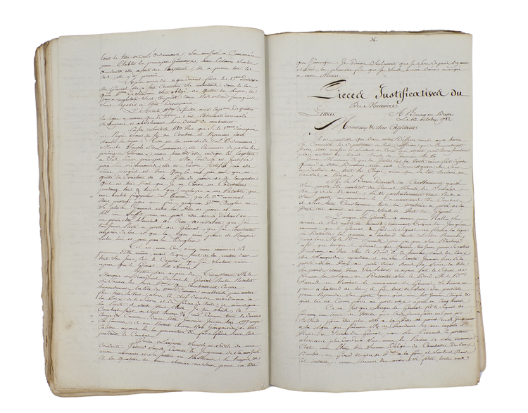 Official manuscript review of the Battle of the Saintes, with the accounts of De Grasse and others