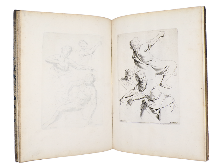 A rare Dutch drawing manual with 111 etched studies of the human figure