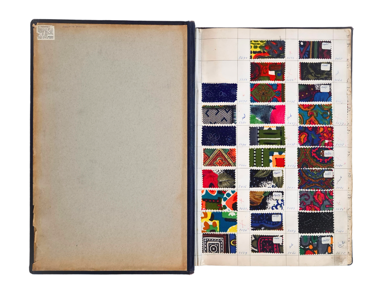 Dutch textile sample album with Rigtersbleek manufacturer sheets