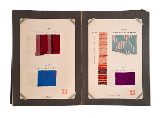 Japanese interwar textile album of 62 European and American fabrics