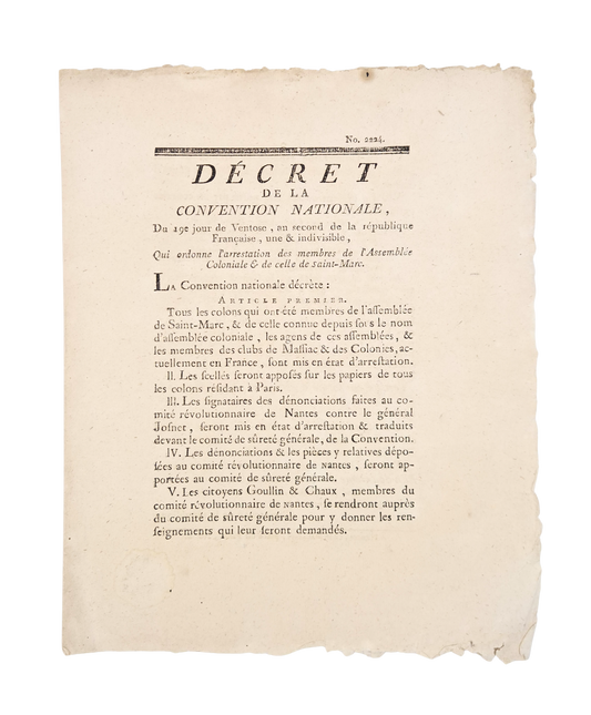 The definitive rupture between the French Republic and the colonial planter elite