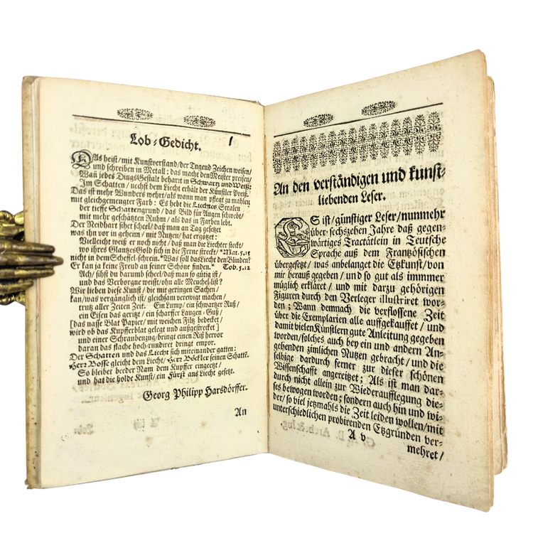 An expanded edition of Bosse’s etching and engraving manual, bound in a medieval leaf