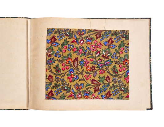 Album of vividly coloured floral printed textile designs