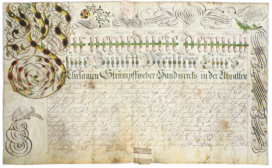 Stocking-Weavers’ Guild Apprenticeship Certificate