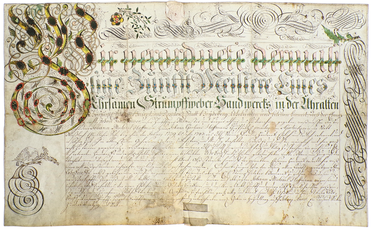 Stocking-Weavers’ Guild Apprenticeship Certificate