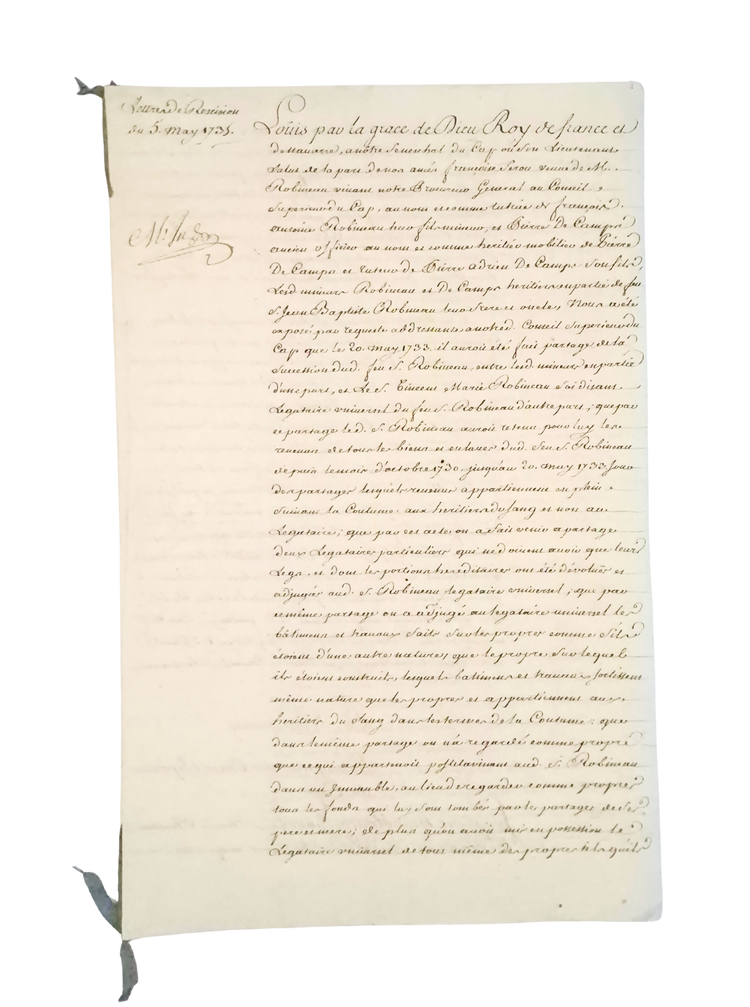 The Robineau succession: a difficult estate settlement of a planter in Saint-Domingue.