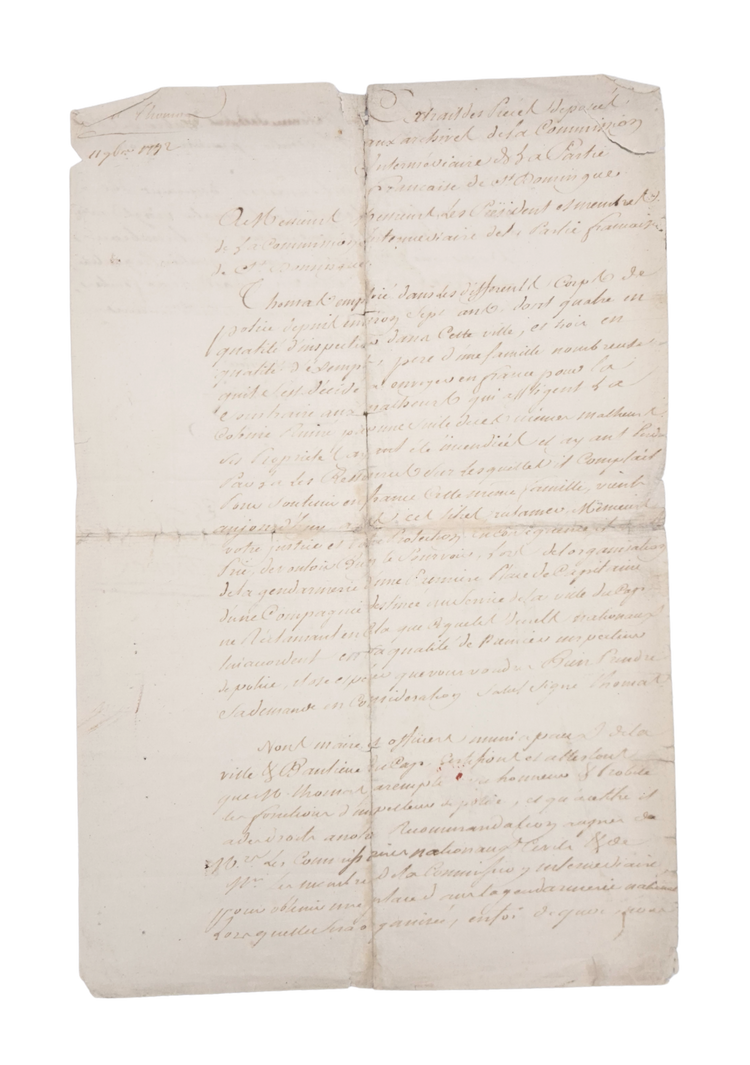 Signed by Sonthonax at the start of the Haitian Revolution