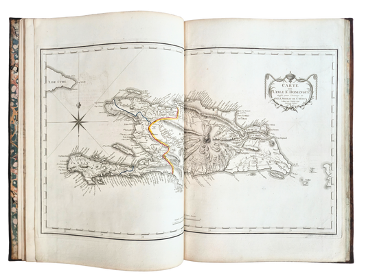 Magnificent atlas of Saint-Domingue just before the Haitian Revolution - with the scarce 1796 map