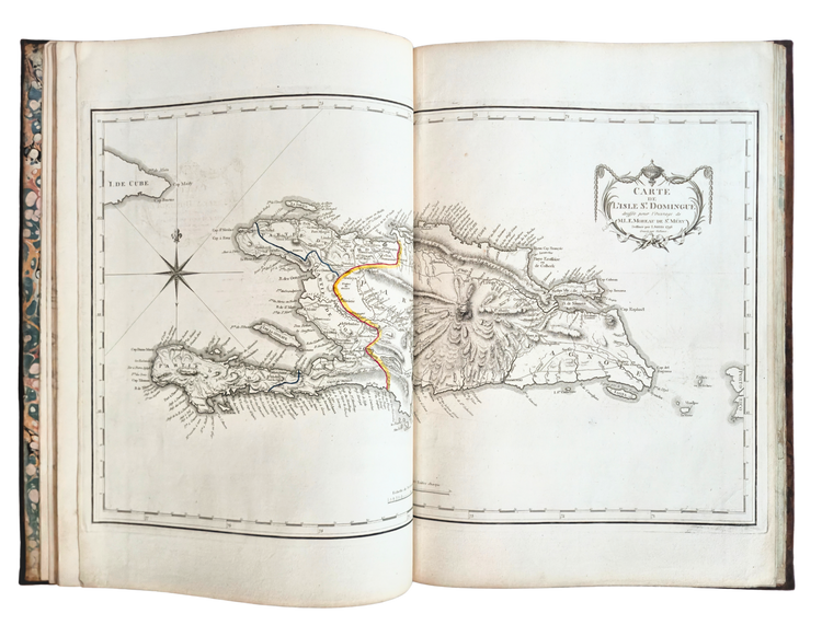 Magnificent atlas of Saint-Domingue just before the Haitian Revolution - with the scarce 1796 map