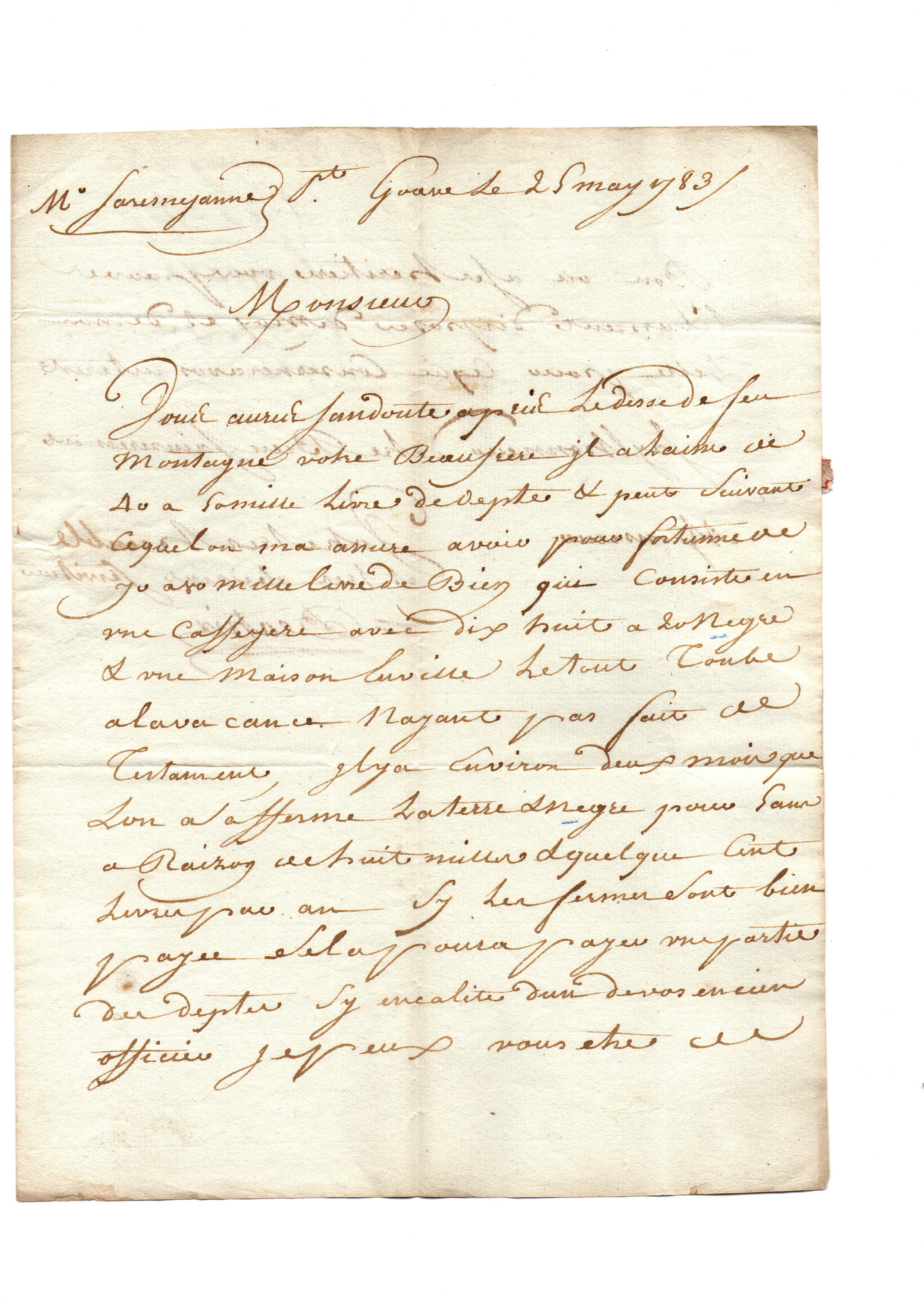 Colonial death and inheritance: letters on a Saint-Domingue coffee pla ...