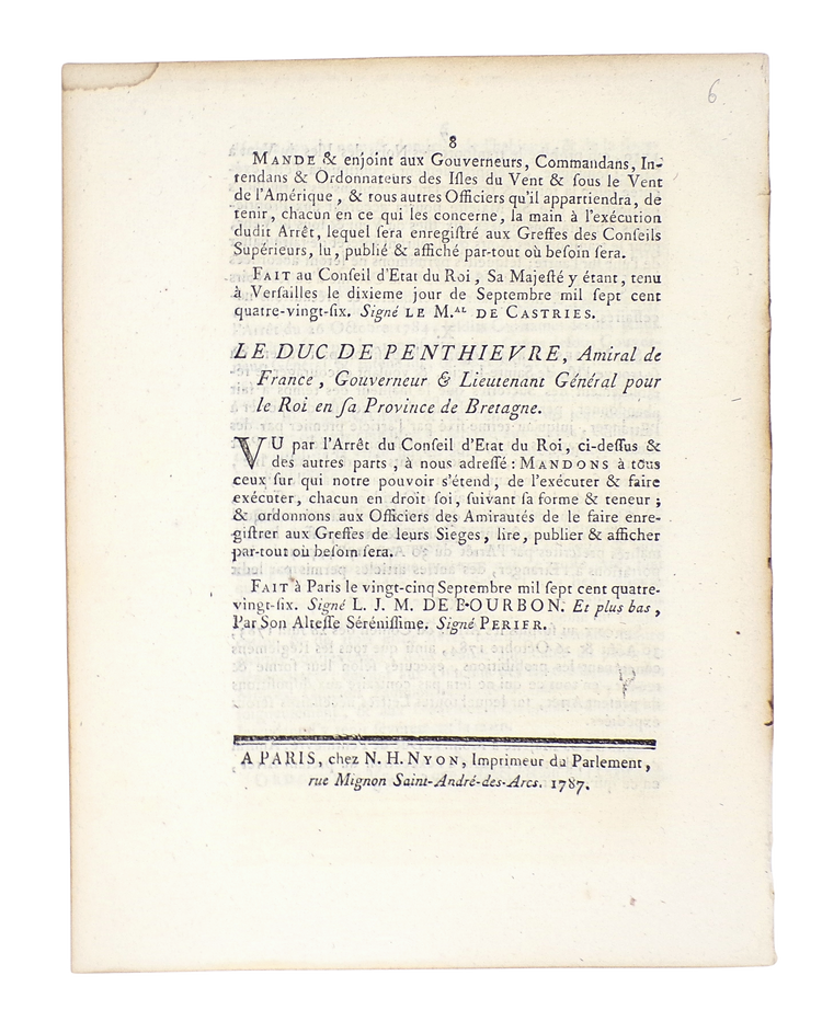 les noirs de traite étrangere [...] du sucre brut de l’Isle Sainte-Lucie, 1787.