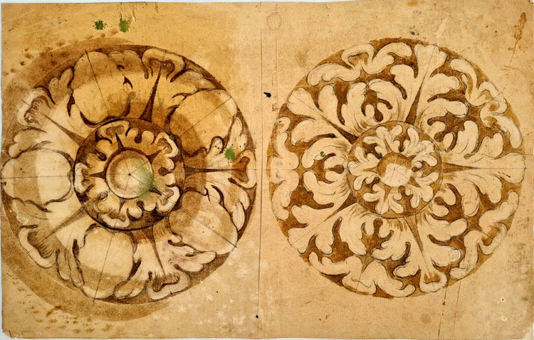 Large ornament design drawings for rosettes