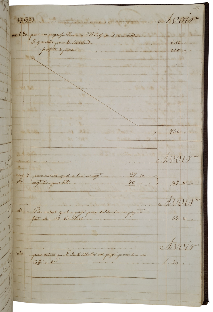 Dardier, Account book, 1800.