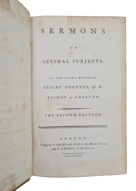Porteus, Sermons on several subjects, 1783.