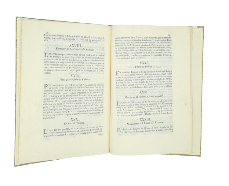 Galvez, Ordenanzas de la Real renta de la polvora para este Reyno de Nueva España, Mexico, 1777.