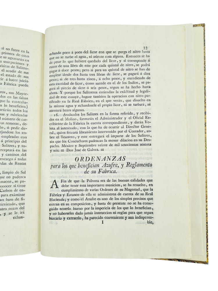 Galvez, Ordenanzas de la Real renta de la polvora para este Reyno de Nueva España, Mexico, 1777.